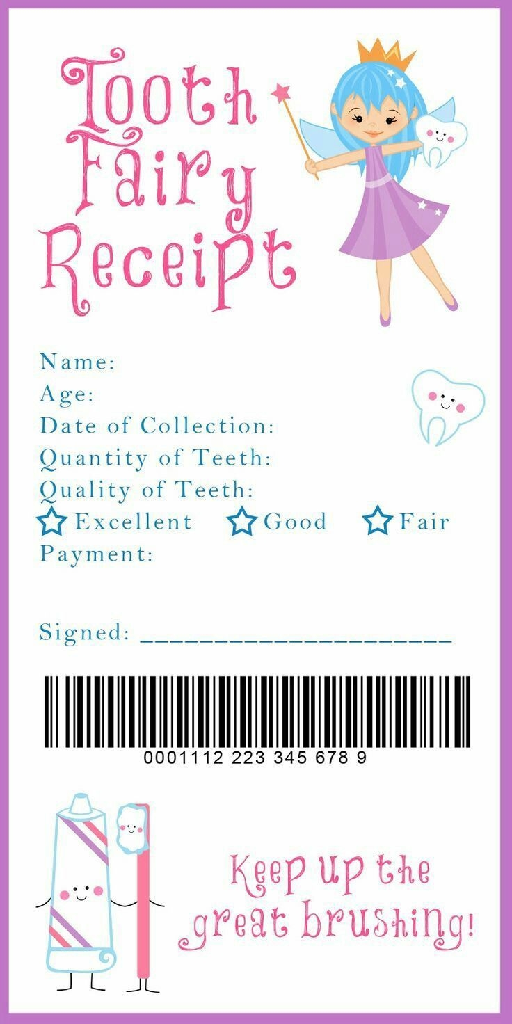 8 Best Tooth Fairy Receipt printable Ideas Tooth Fairy Receipt Tooth Fairy Tooth Fairy Certificate