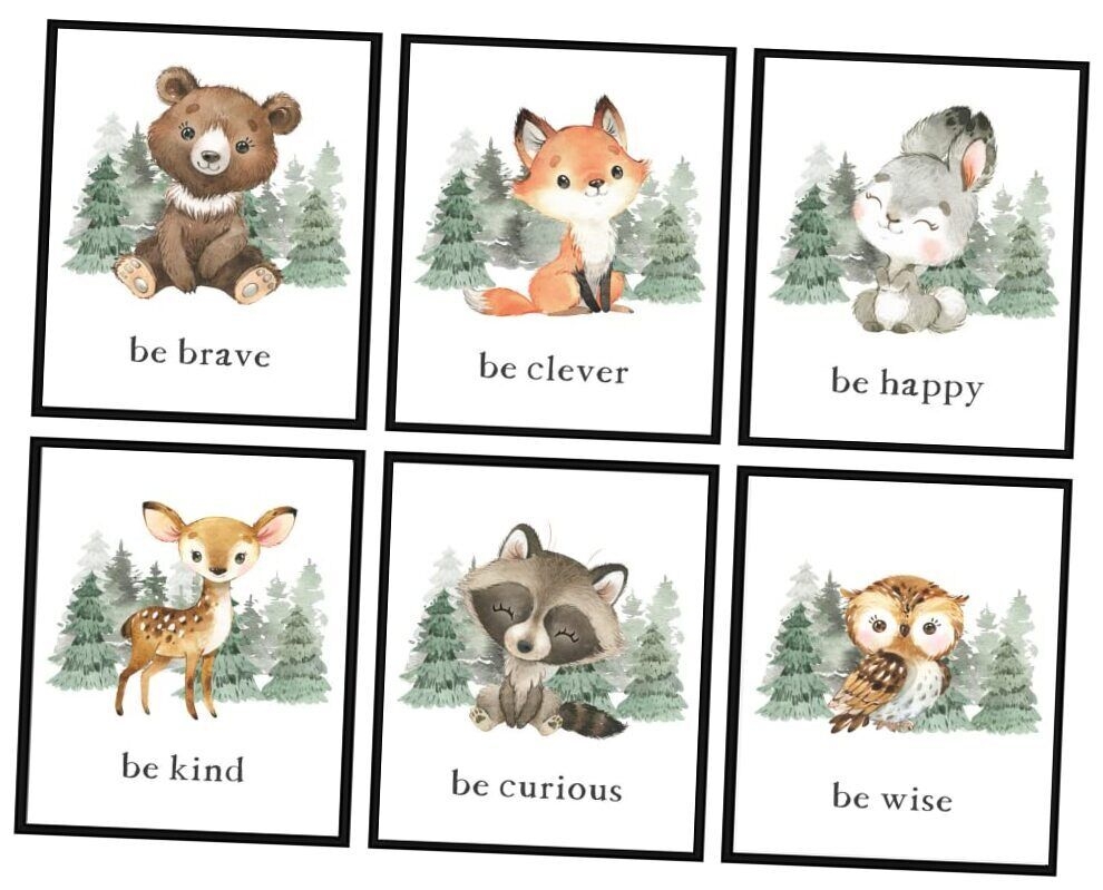 8x10 Baby Woodland Animal Prints Wall Art For Nursery Decor Woodland Nursery EBay