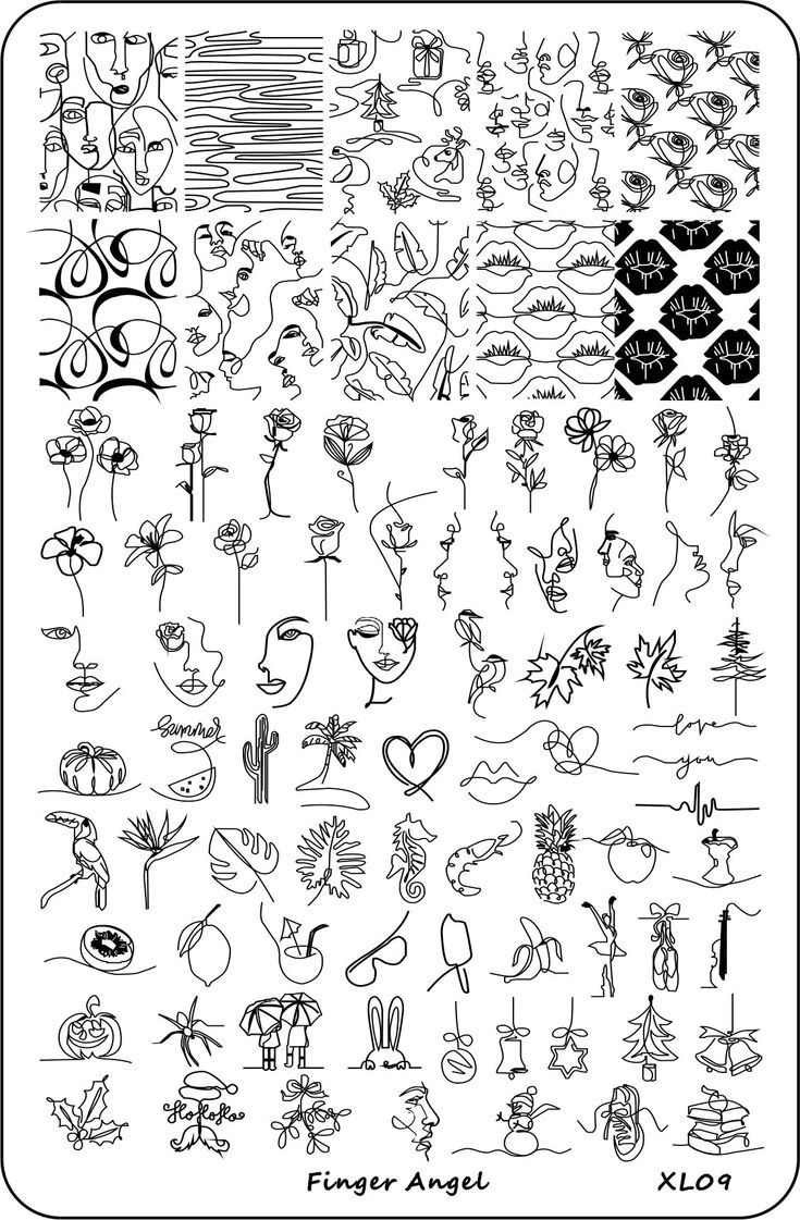 9 5X15 Abstract Woman Face Nail Stamping Plates Image Painting Nail Art Stencil Printable Nail Art Practice Sheet Nail Art Stencils Nail Art Stamping Plates