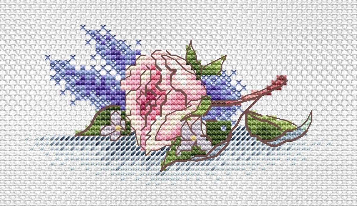 A Rose Flower Cross Stitch Pattern Code AEr 126 Alla Erokhova Buy Online On Mybobbin
