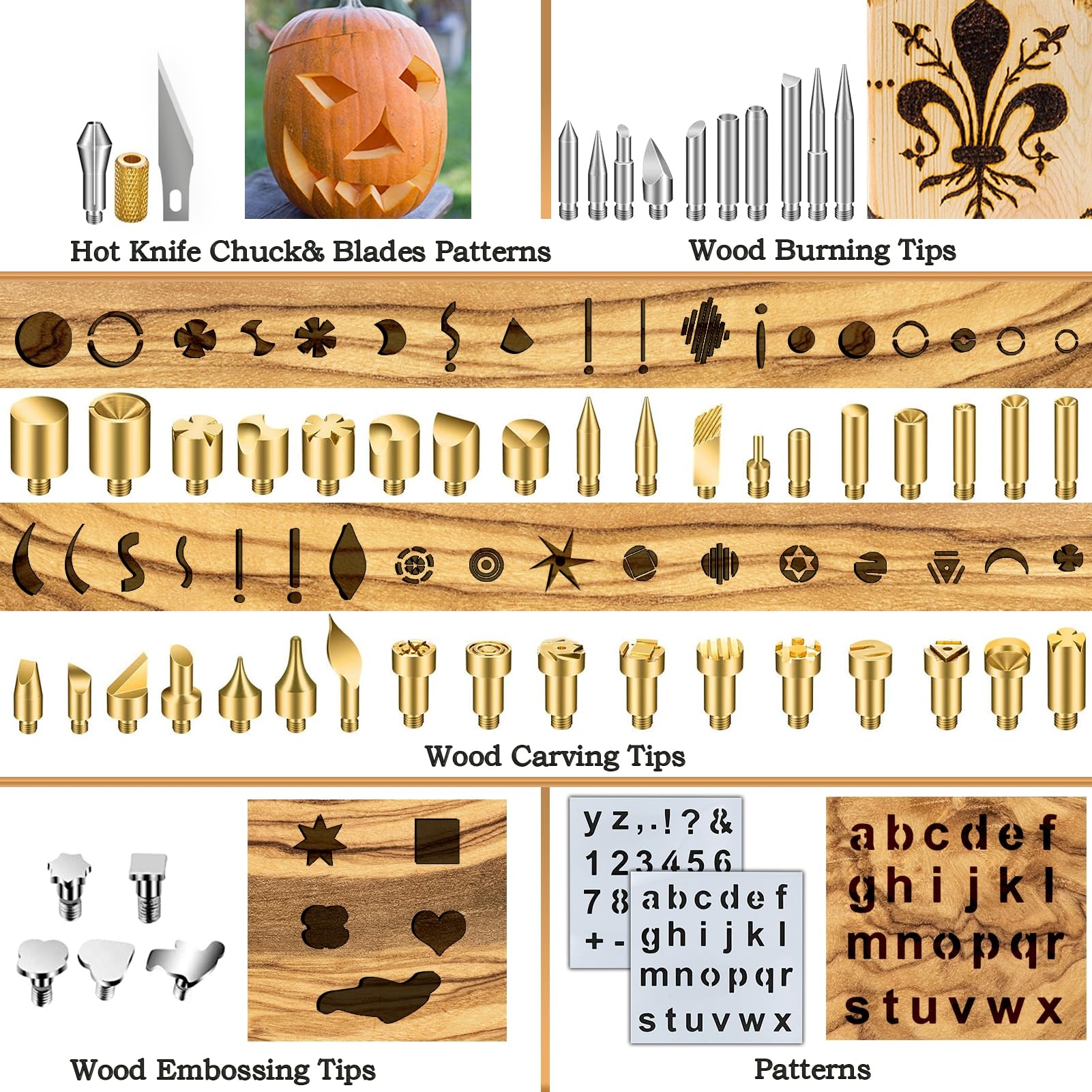Amazon 62Pcs Wood Burning Tips Professional Wood Burning Pen Tips And Alphabet Number Stencils Set Perfect Wood Burning Embossing Carving DIY Crafts Tool For Adults Beginners