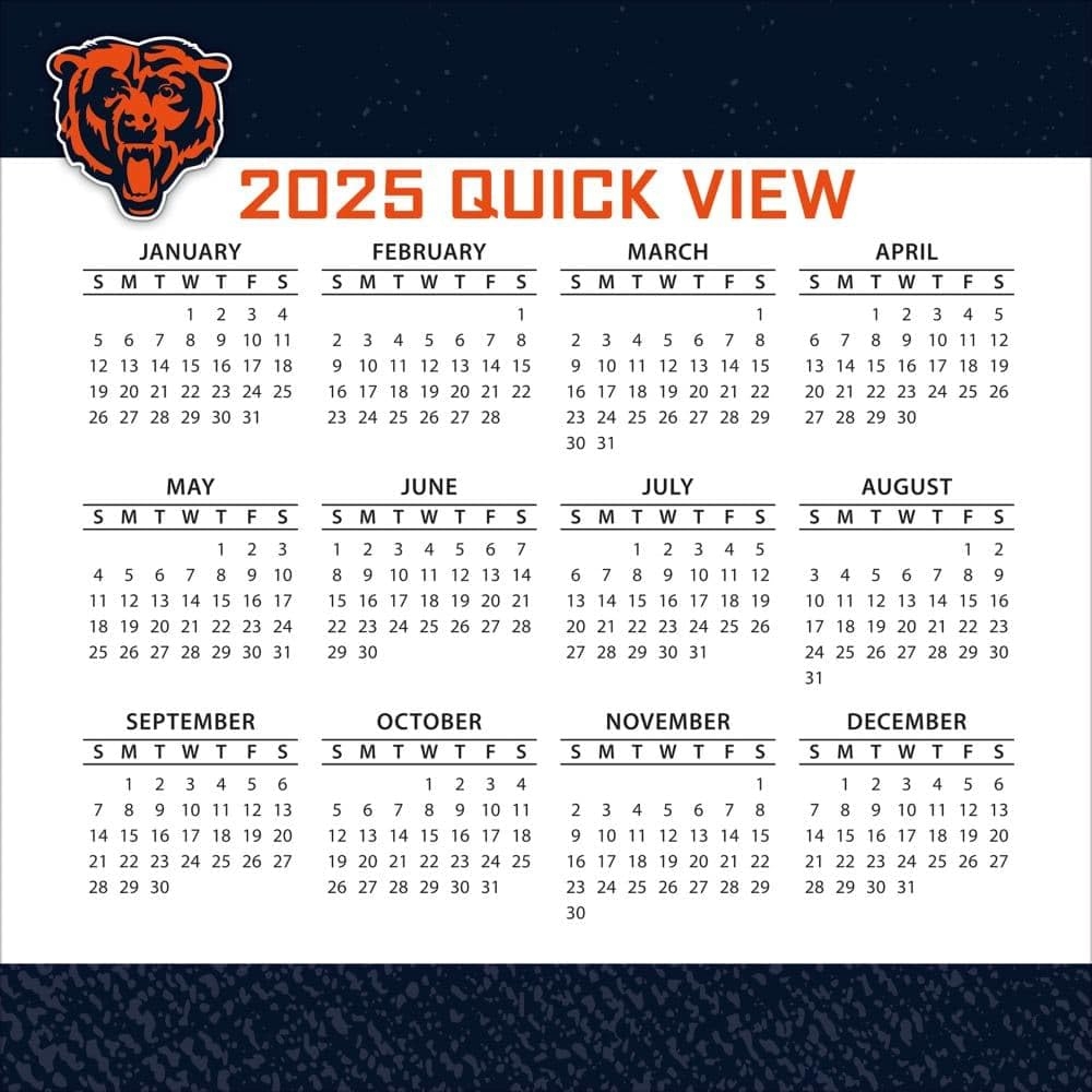 Amazon Turner Sports Chicago Bears 2025 Box Calendar 25998053033 Sports Outdoors