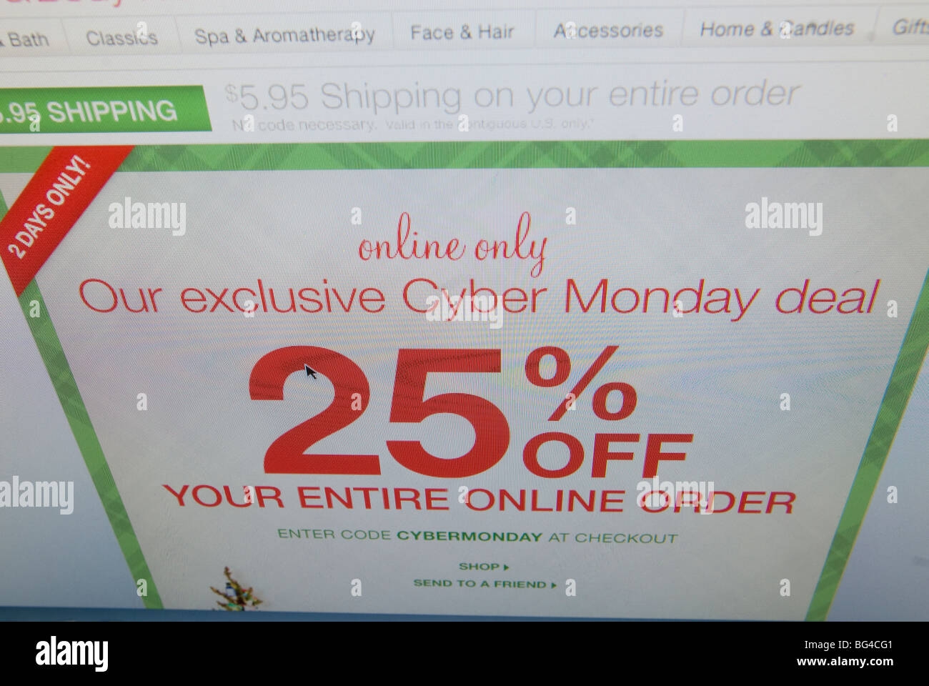 An Email From The Bath Body Works Features Their Cyber Monday Sales Stock Photo Alamy