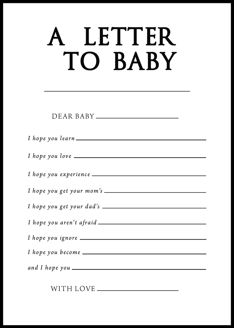 Baby Shower Game Free Printable
