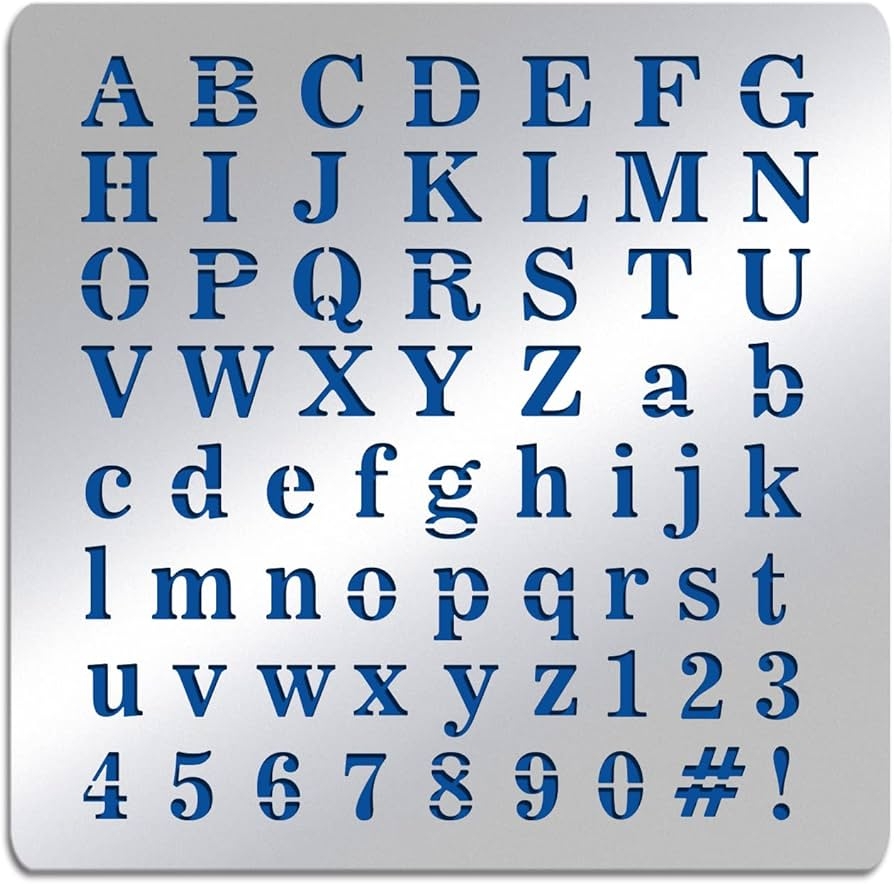 BENECREAT Letter Stencils Made Of Matte Metal A To Z Alphabet Number Symbol Stencil Template For Painting Wood Burning Leather Burns Worksheets Library