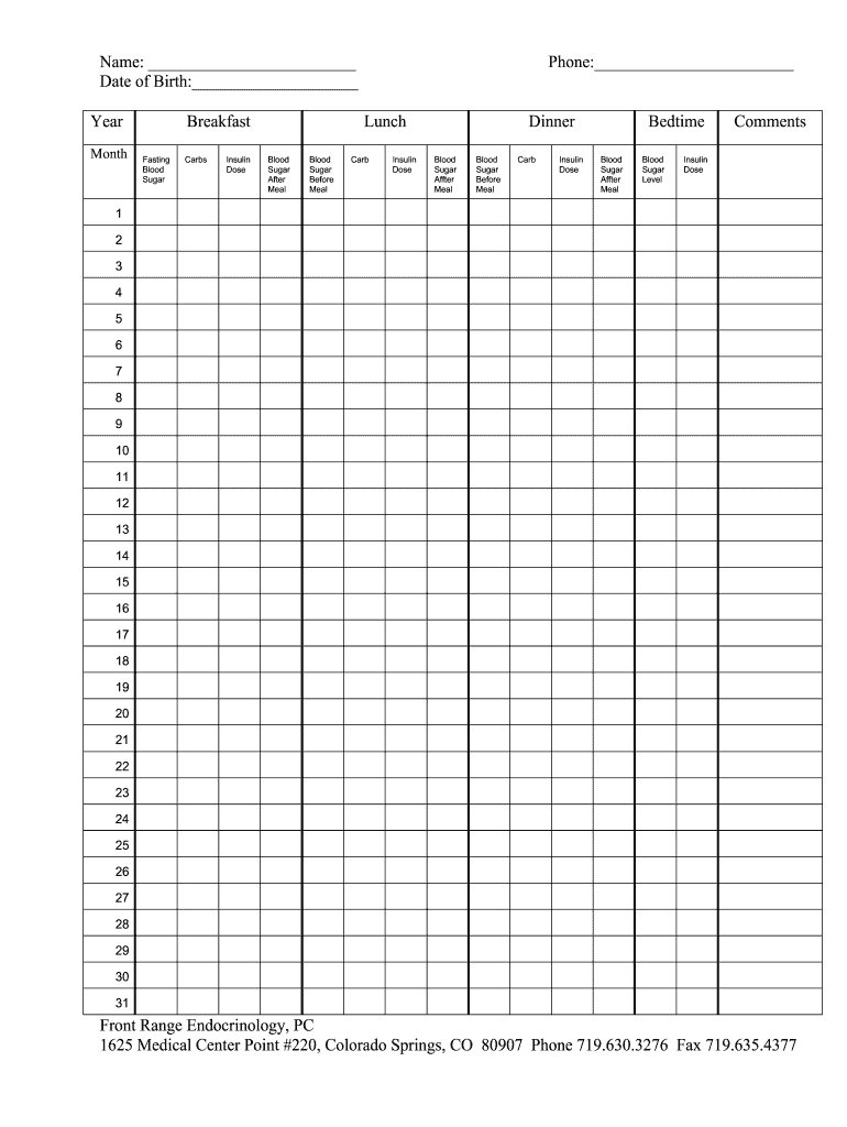 Blood Glucose Chart Fill Online Printable Fillable Blank PdfFiller