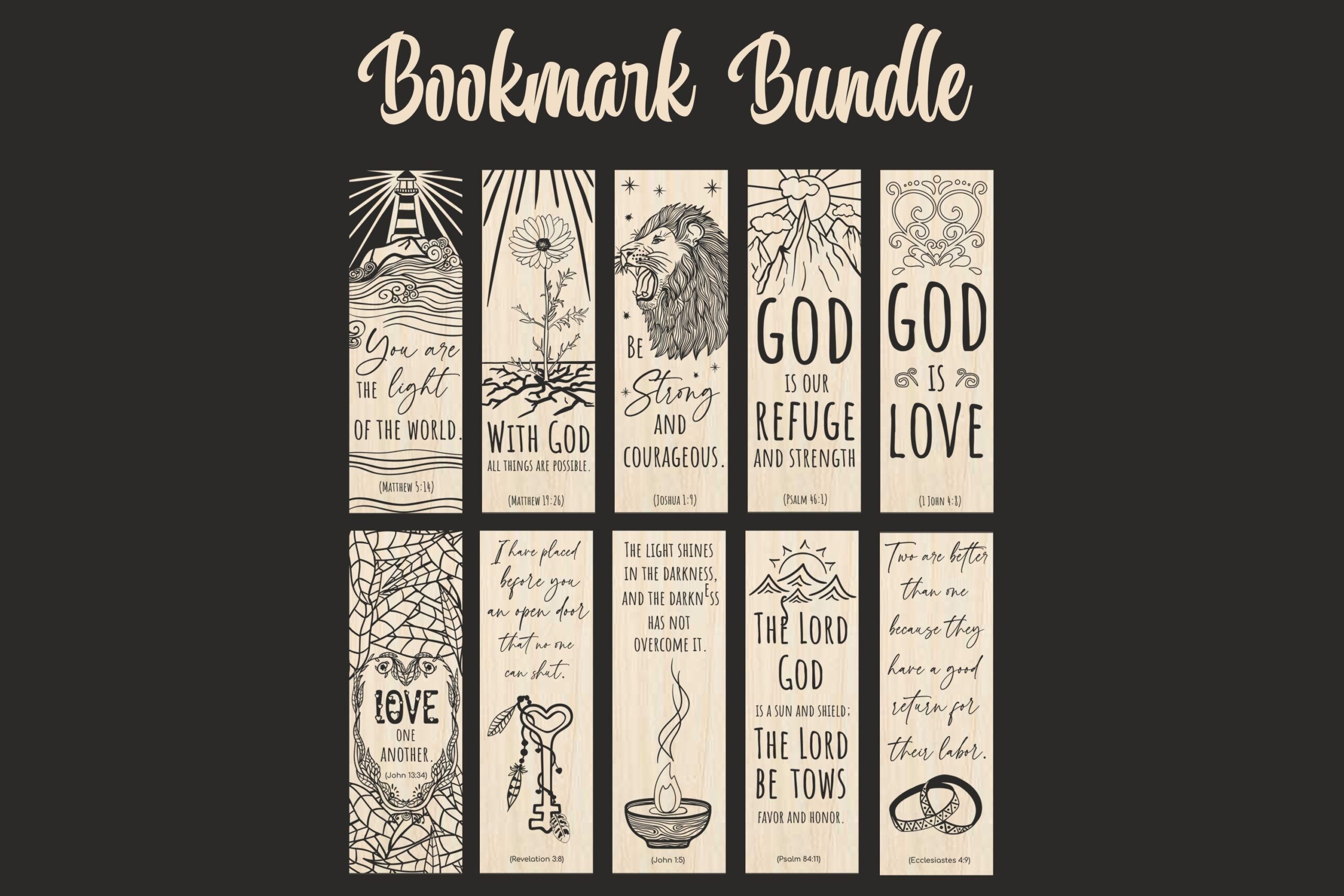Matthew 19:26 Printable Coloring Bookmarks