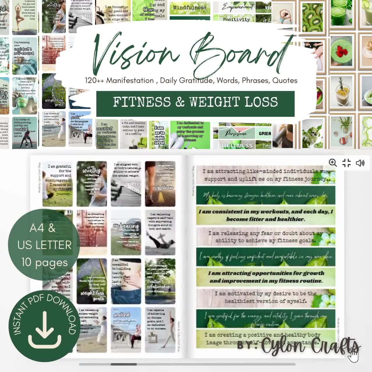 Weight Loss Vision Board Printables