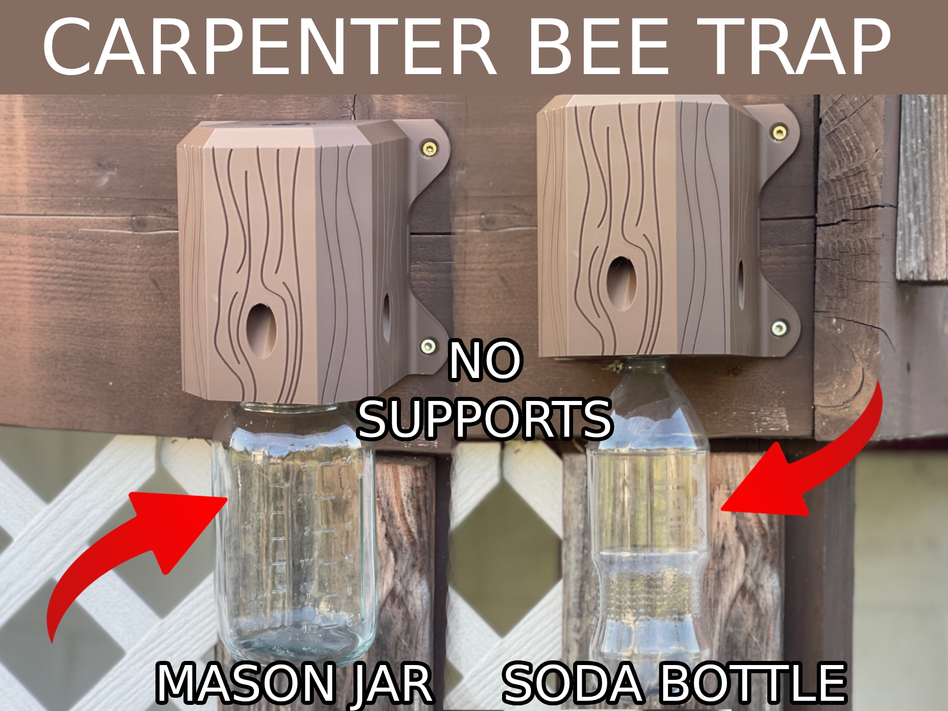 Carpenter Bee Trap Fits Mason Jar Or Soda Bottle By VerusIndustriesMakerWorld Download Free 3D Models
