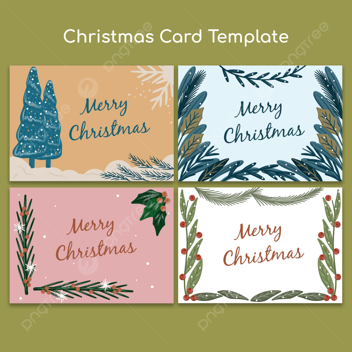 Printable Downloadable Christmas Card Template
