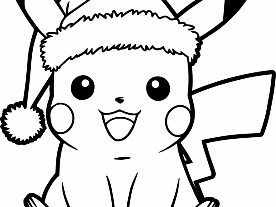 Christmas Pikachu Coloring Page Easy Drawing Guides