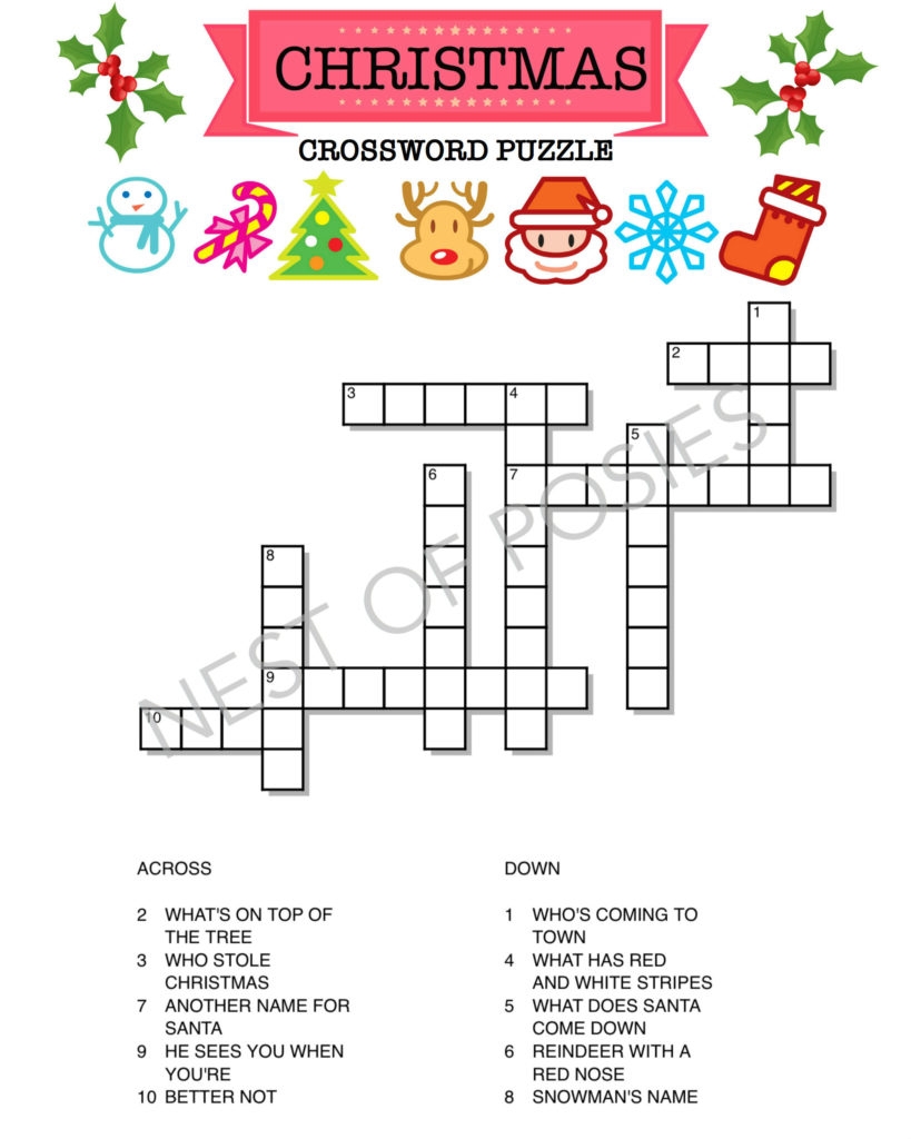 Free Printable ChildrenS Christmas Crossword Puzzles