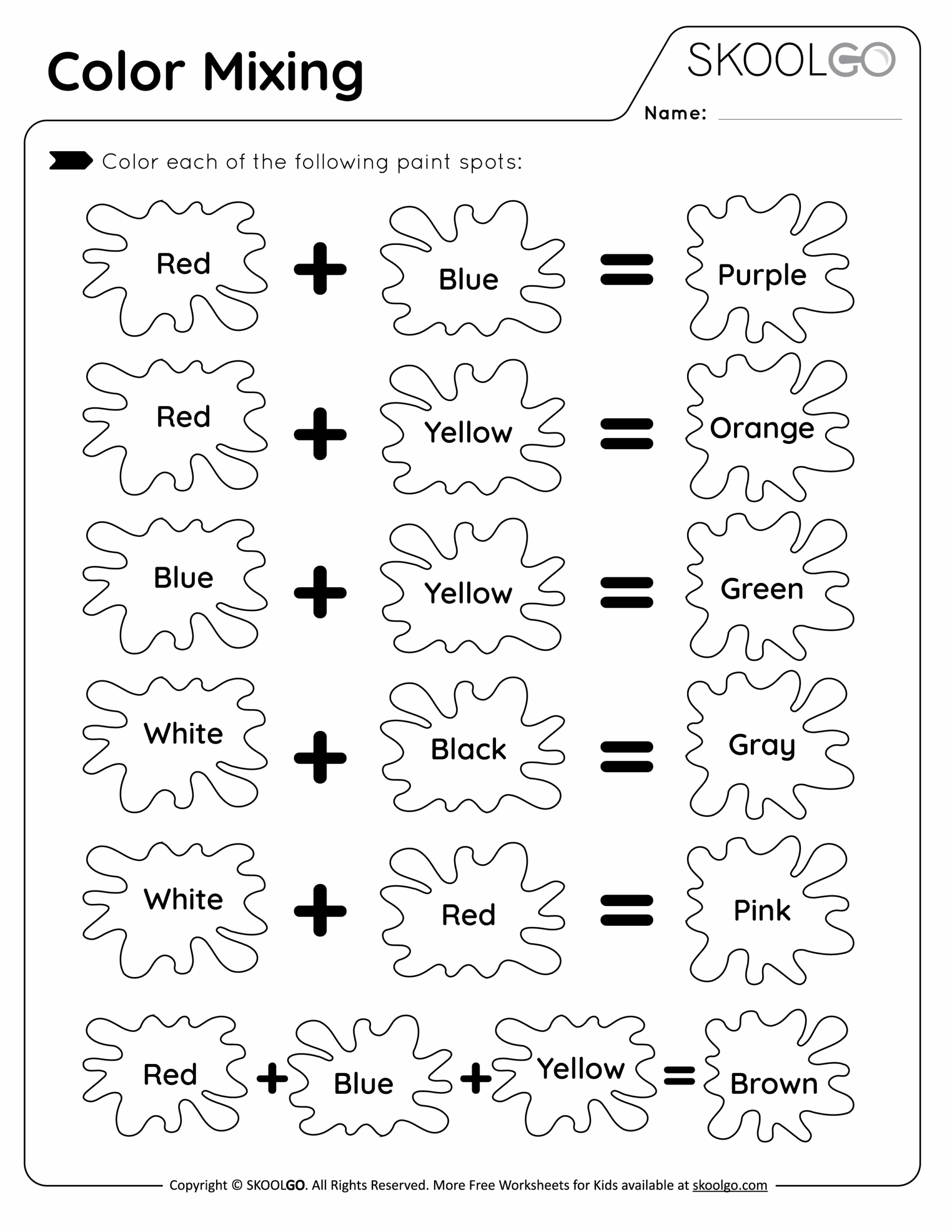 Free Printable Learning Colors Worksheets