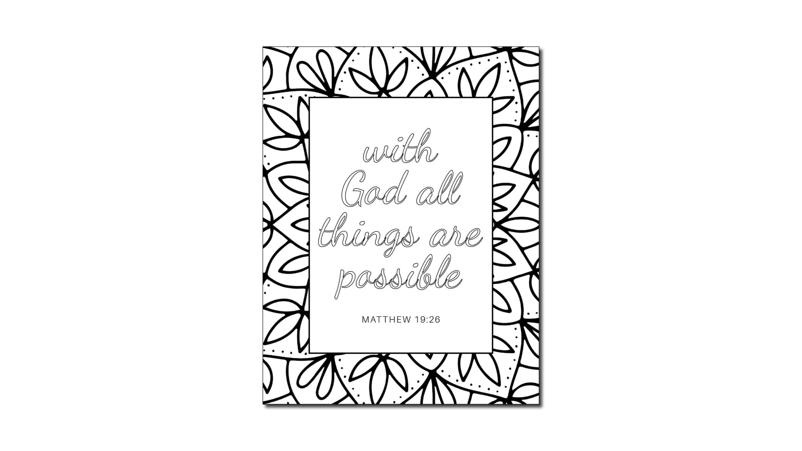 Coloring In My Printable Faith