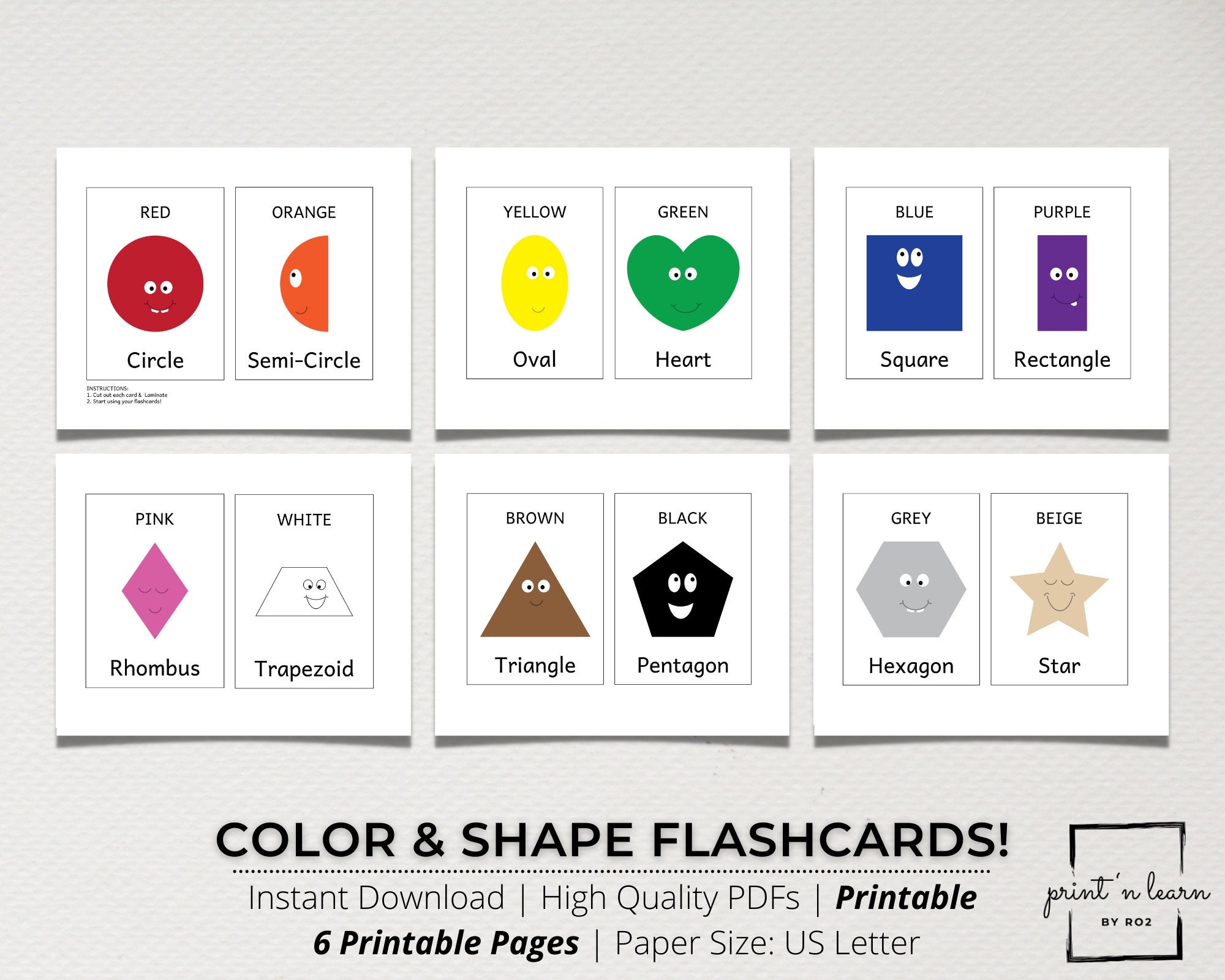 Different Colored Shapes And Size To Printable