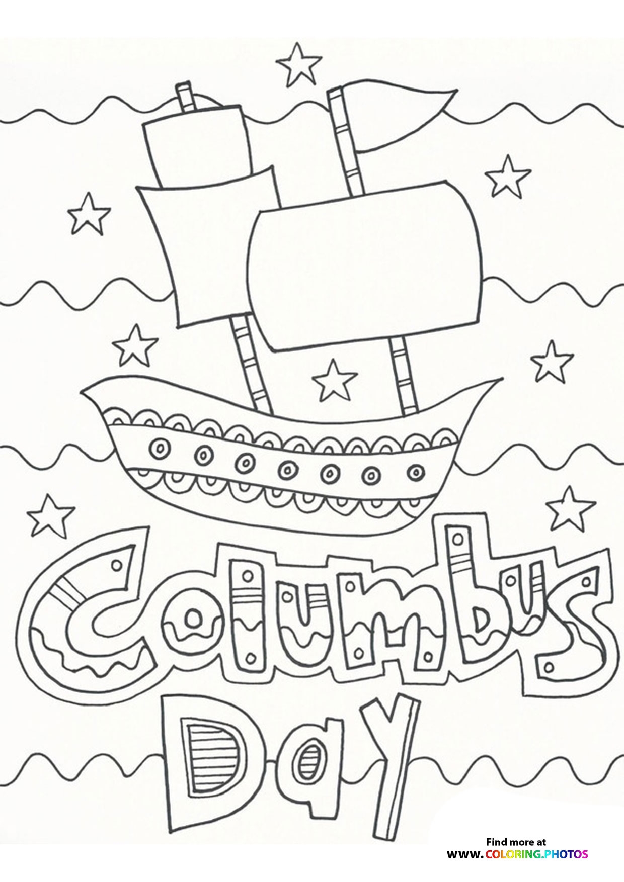 Columbus Day Ship Coloring Coloring Pages For Kids
