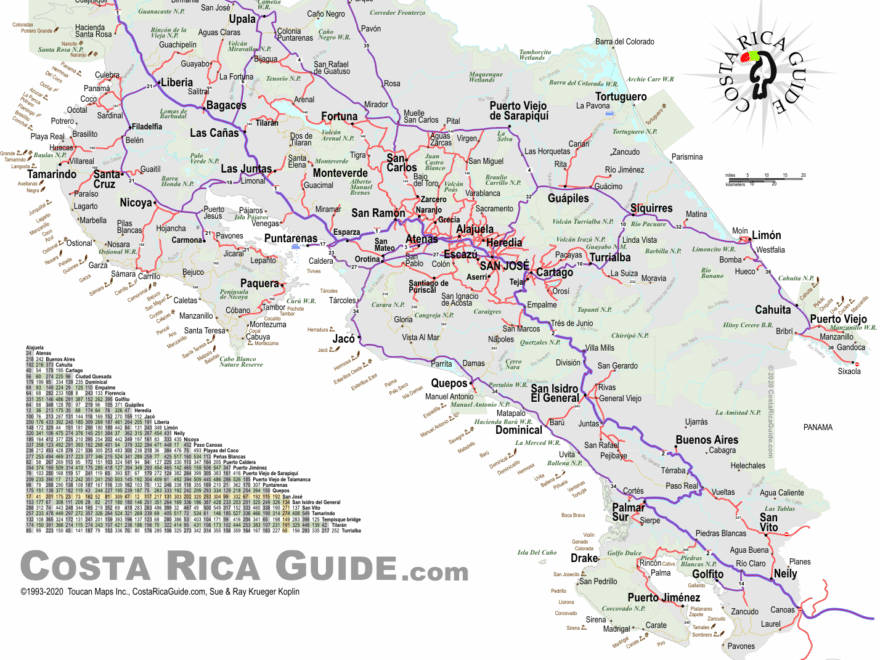 Costa Rica Free Printable Map Download
