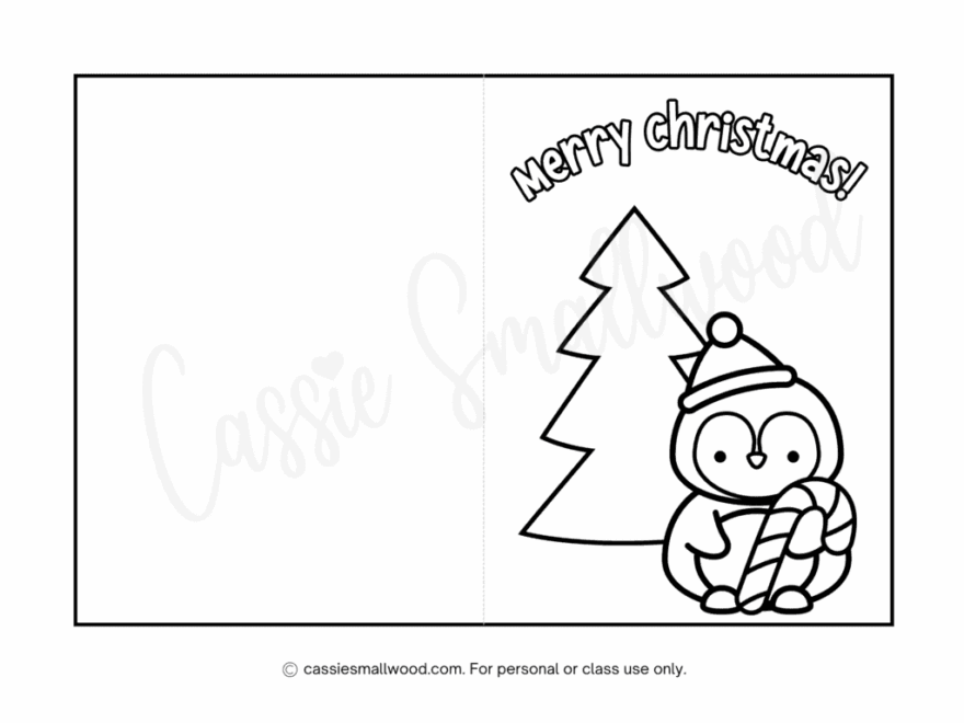 CUTE Christmas Cards To Color Cassie Smallwood