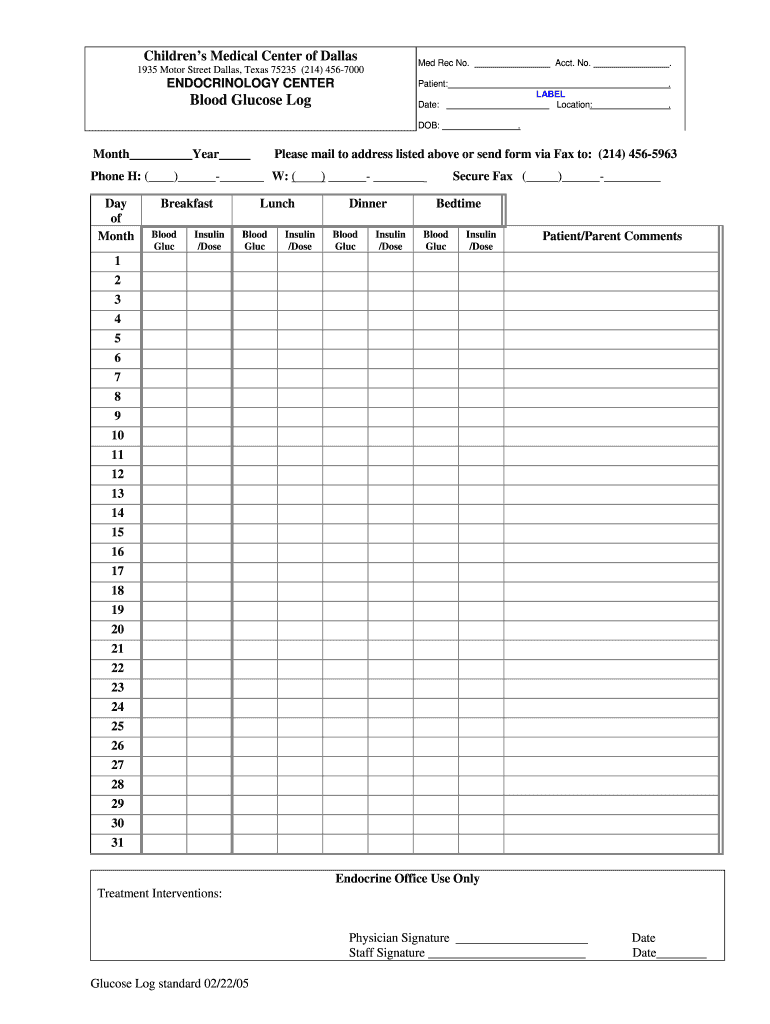 Diabetes Chart Fill Online Printable Fillable Blank PdfFiller