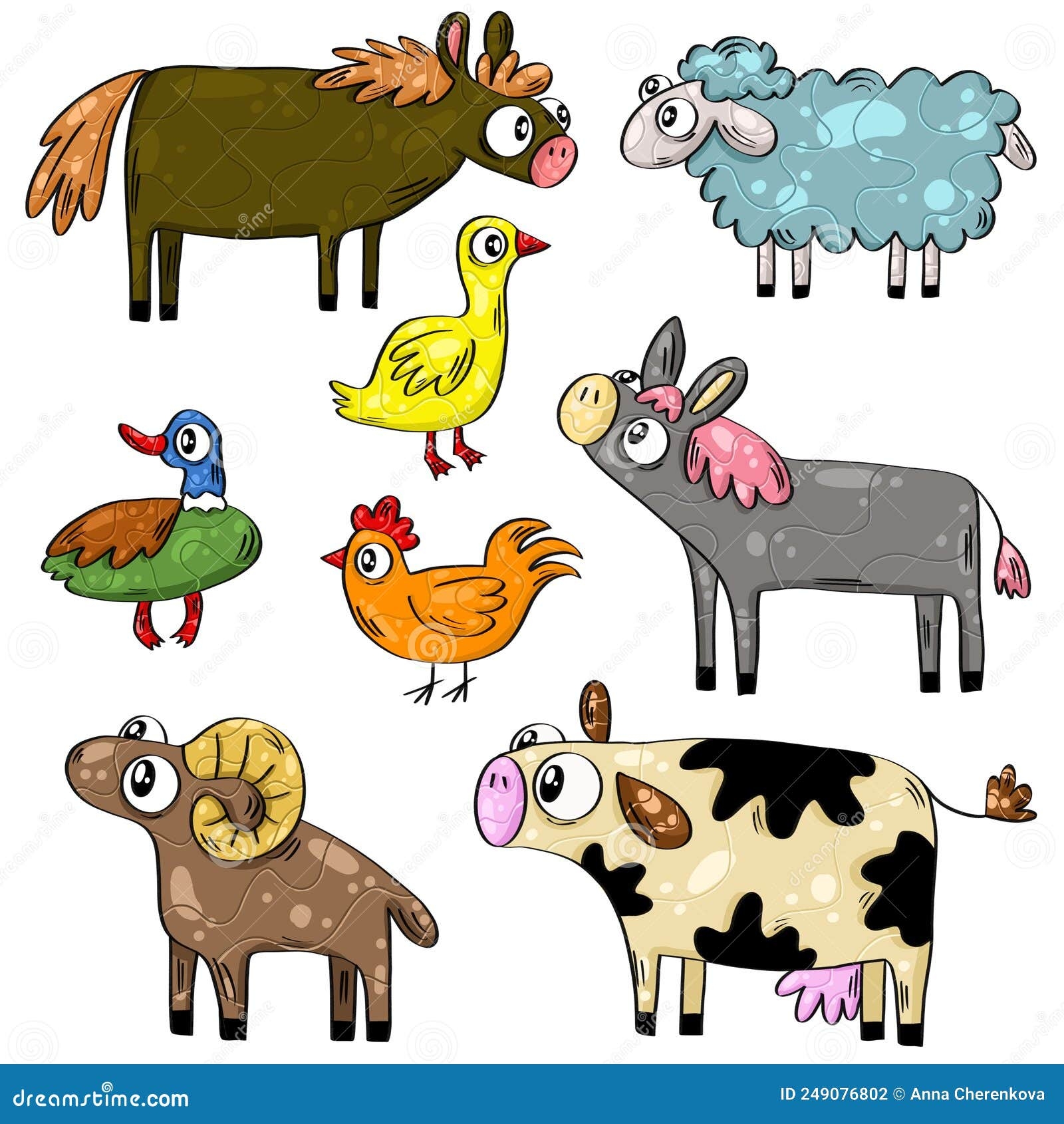 Digital Clipart Farm Animals Animals Clipart Set Digital Download Stock Illustration Illustration Of Cartoon Digital 249076802