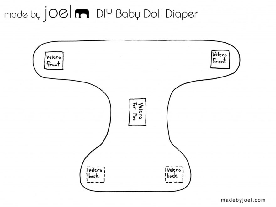DIY Baby Doll Diaper with Fabric Poo Made By Joel