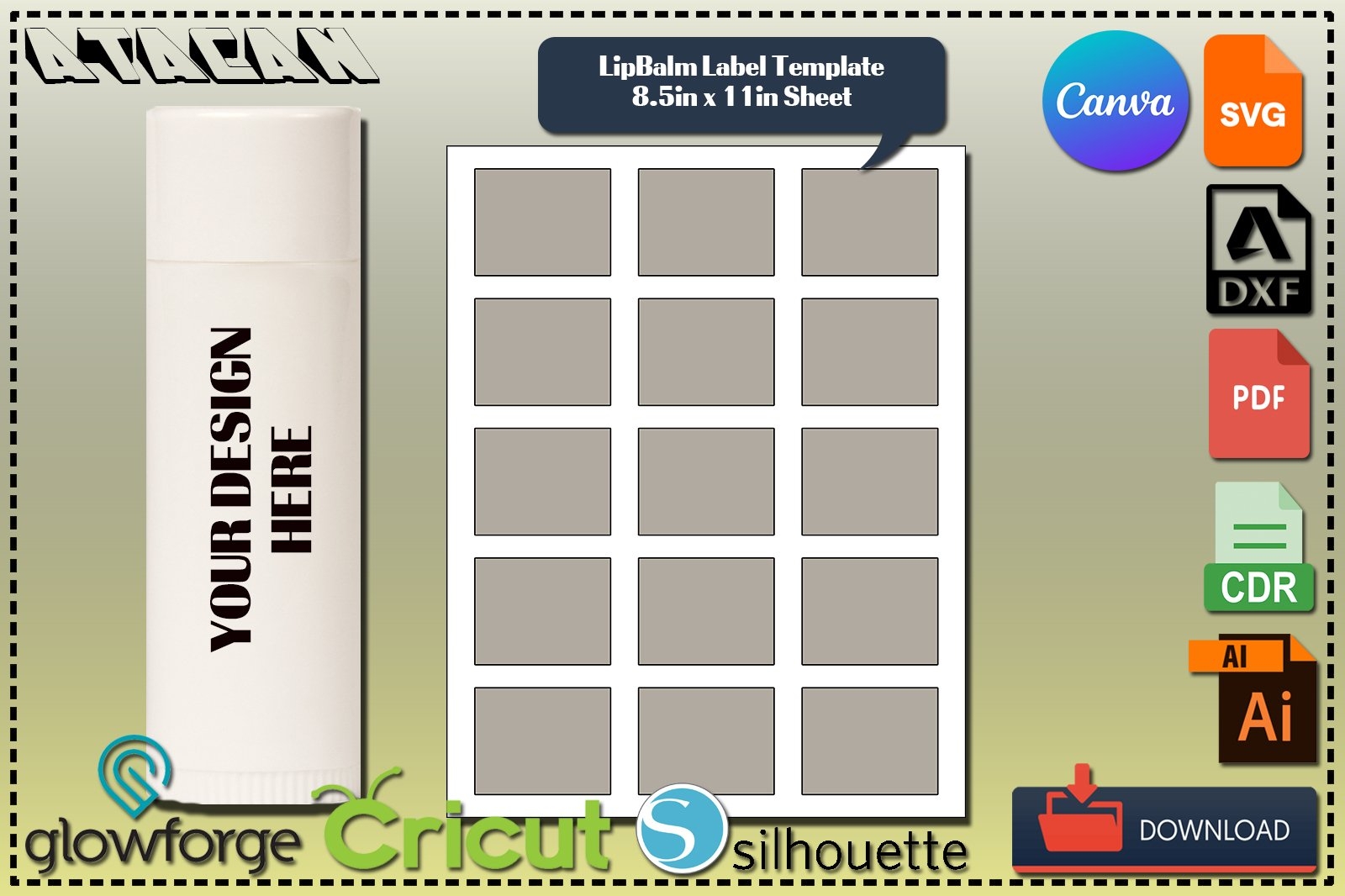 DiY Lip Balm Label Template Editable Chapstick Tumblers