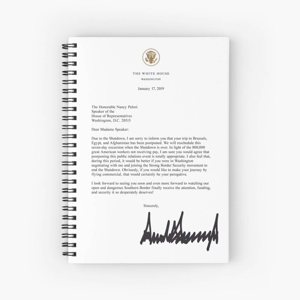 Printable Version Of Trump Letter To Nancy Polosi