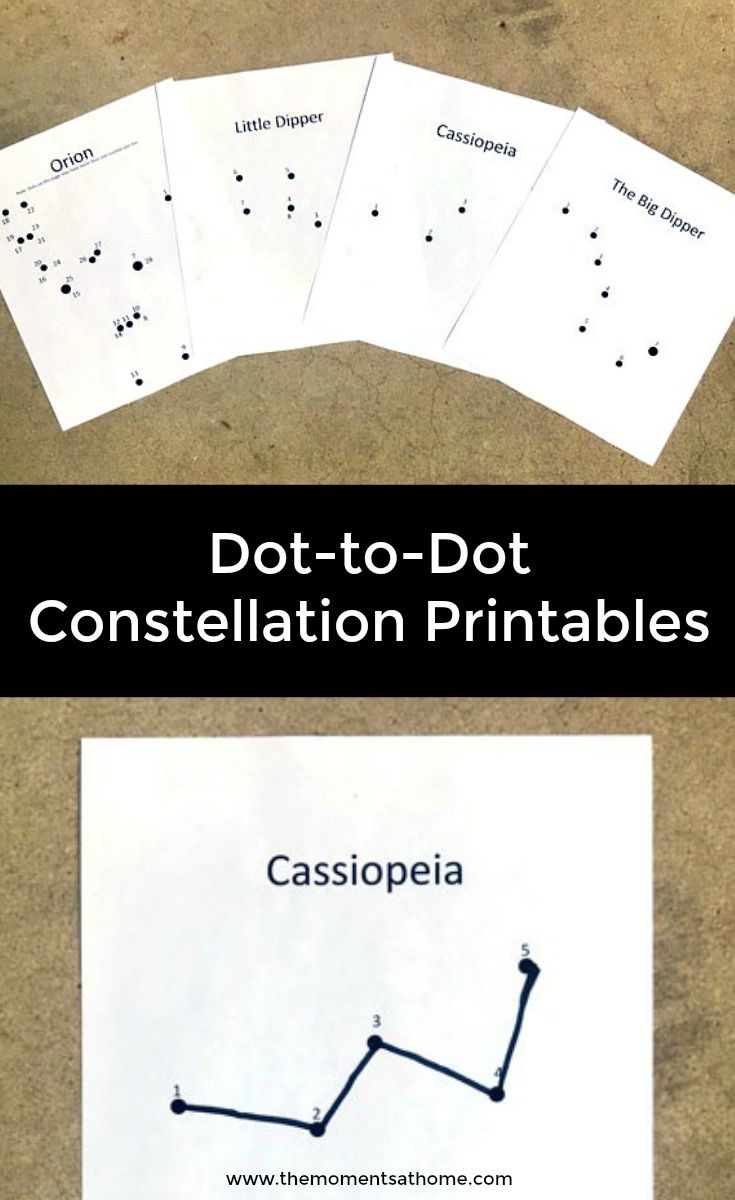 Dot to Dot Printable Constellations For Kids 