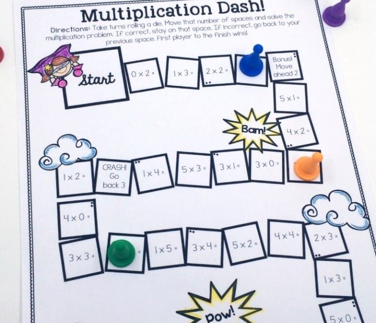 Easy Low Prep Printable Multiplication Games FREE