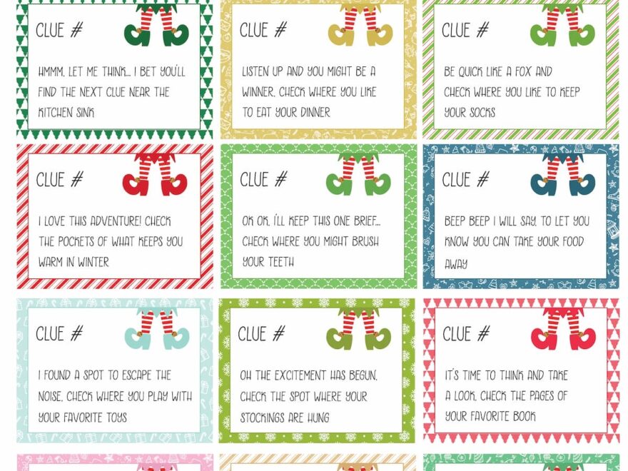 Elf On The Shelf Scavenger Hunt FREE Printable Game Favorite Printables