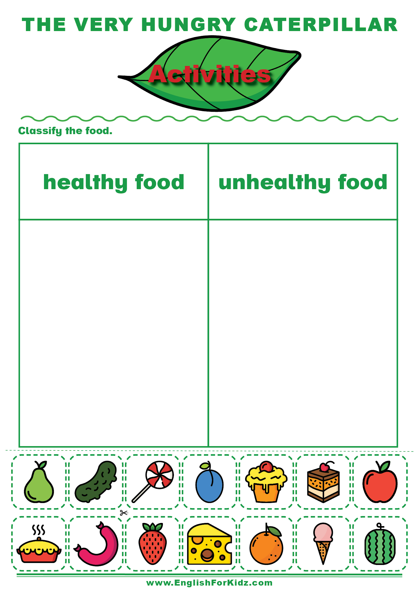 The Very Hungry Caterpillar Food Printables