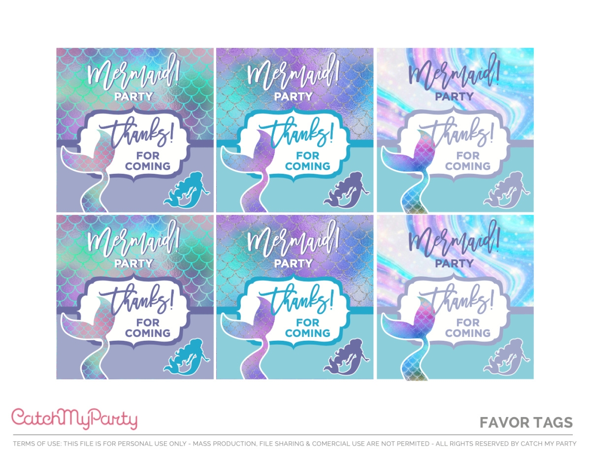 Fabulous FREE Mermaid Party Printables Catch My Party