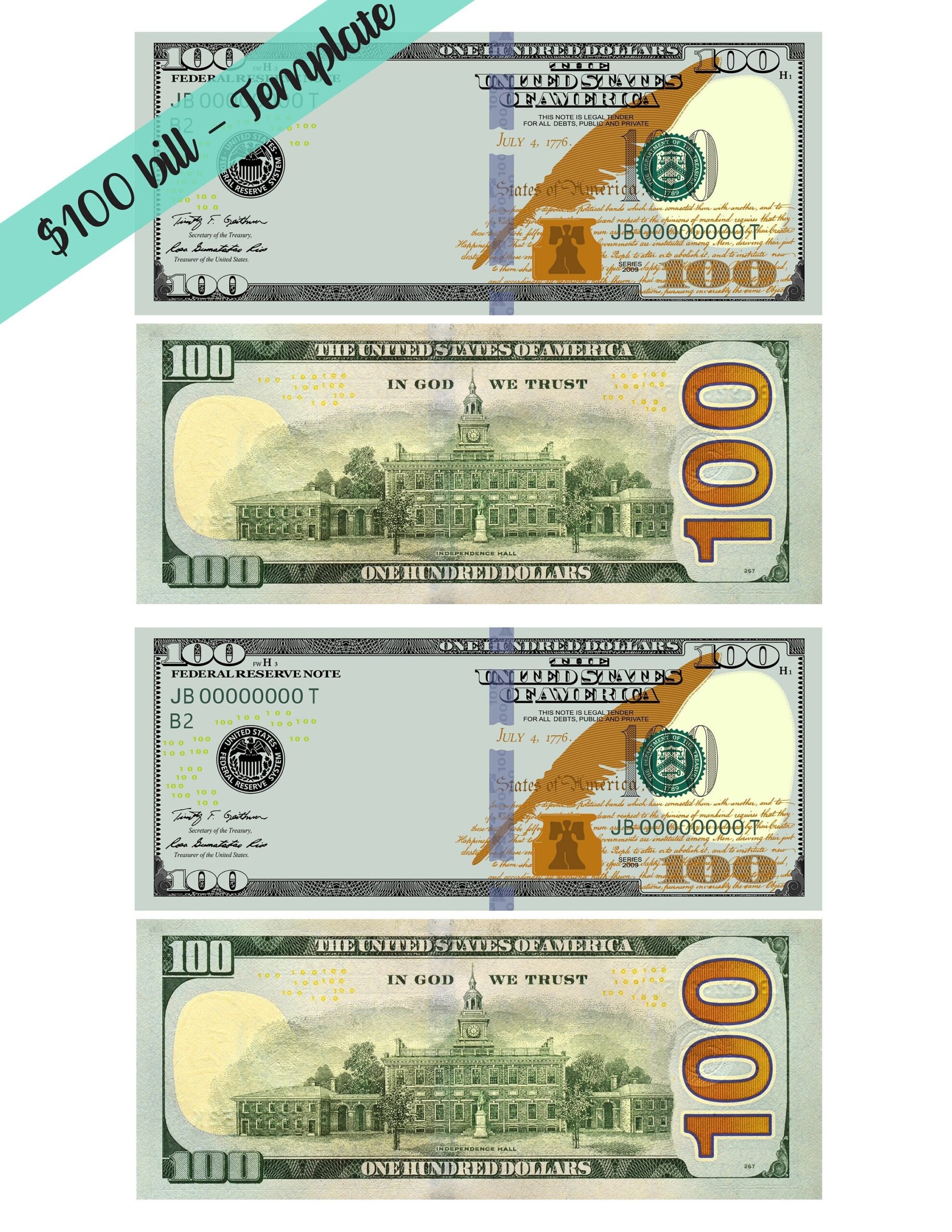 Fake 100 Dollar Bills Etsy