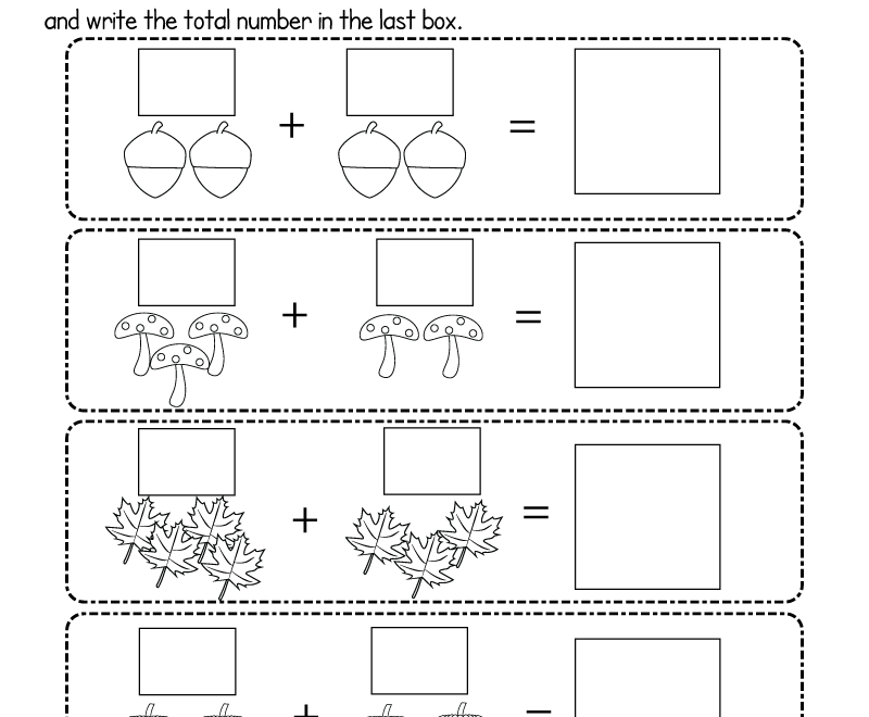 Fall Addition Worksheet Free Printable Digital PDF