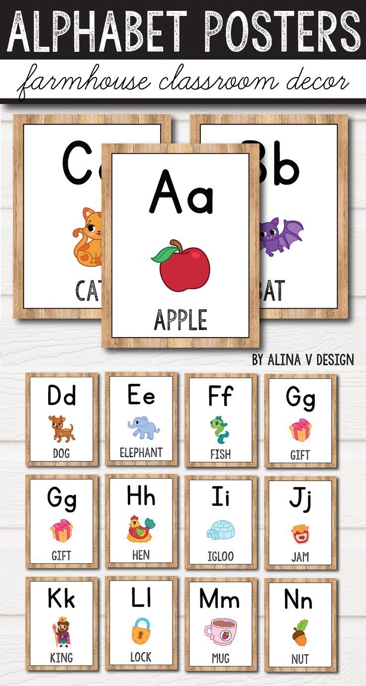 Farmhouse Alphabet Posters With Pictures