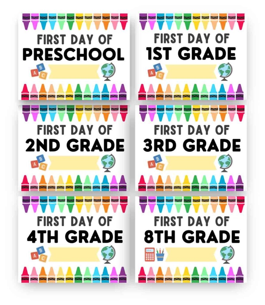 First Day Of Kindergarten Sign Printable