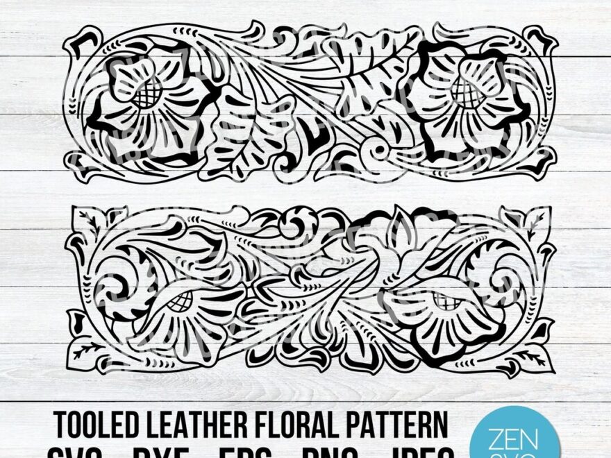 Floral Tooled Leather Pattern For Cutting Machines Sheridan Style Floral Pattern Svg Leather Carving Floral Svg Cut File DIY Floral Vines Etsy