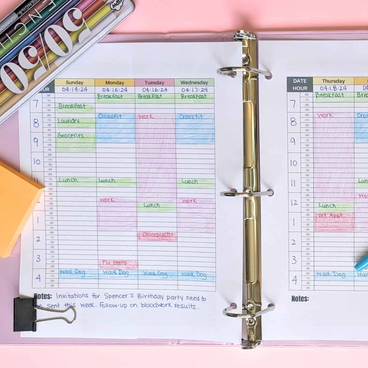 FREE 2 Page Weekly Planner Printable