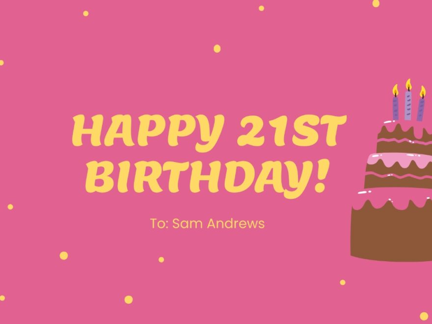 Free 21st Birthday Card Templates Editable And Printable