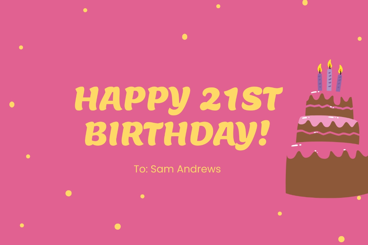 Free 21st Birthday Card Templates Editable And Printable