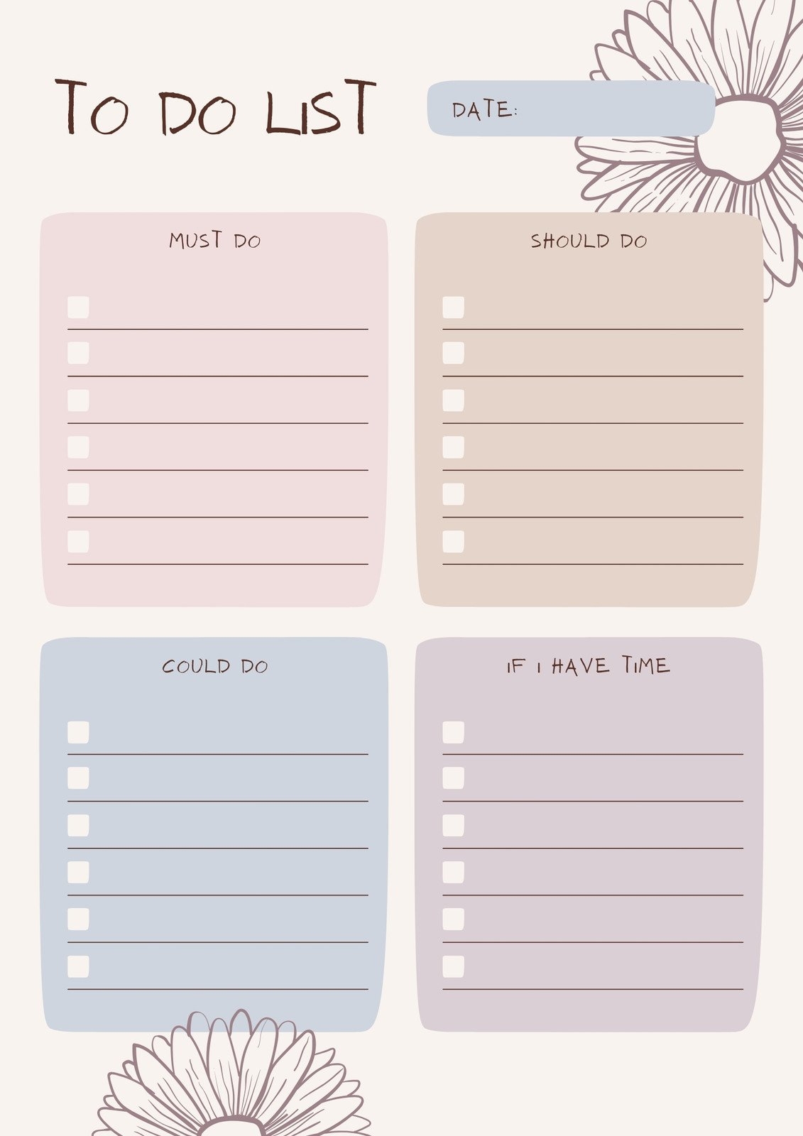 Printable To Do List Cute