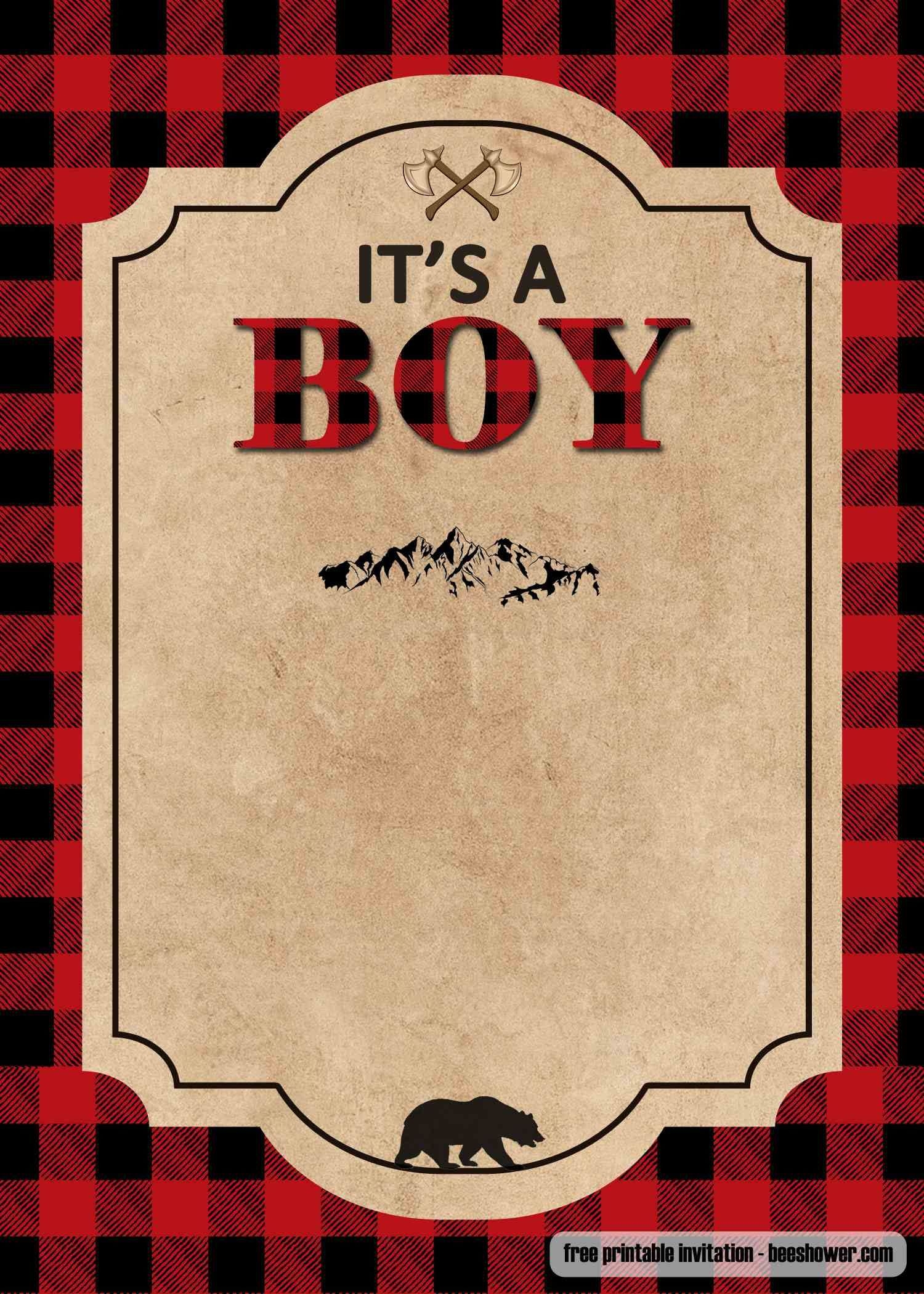 Free Buffalo Plaid Deals Baby Shower Invitations