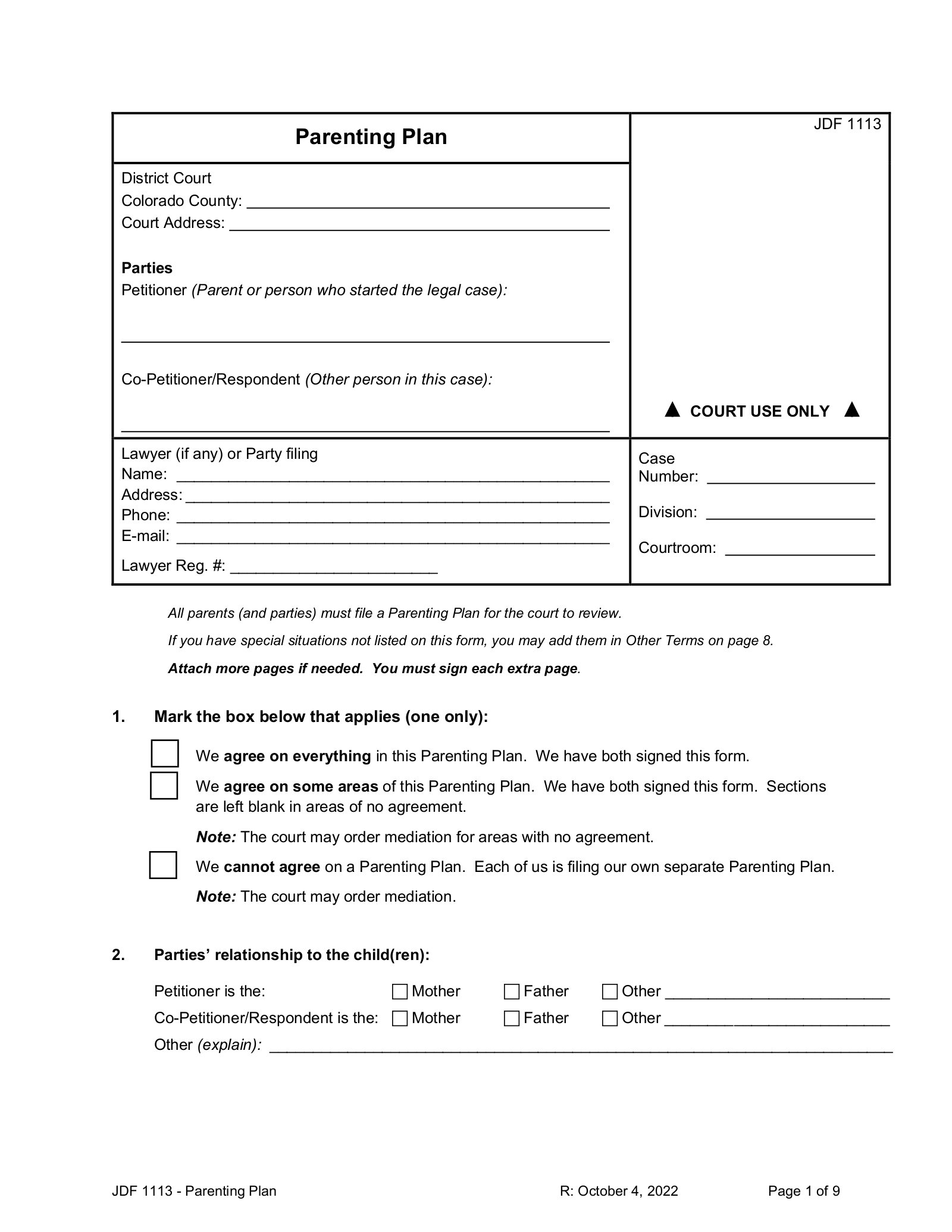 Printable Custody Papers Aco 2025