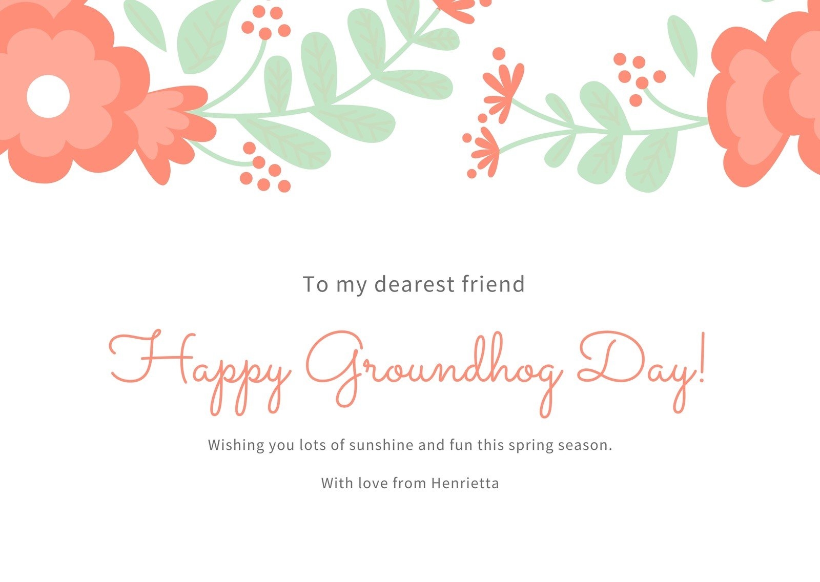 Free Custom Printable Groundhog Day Card Templates Canva