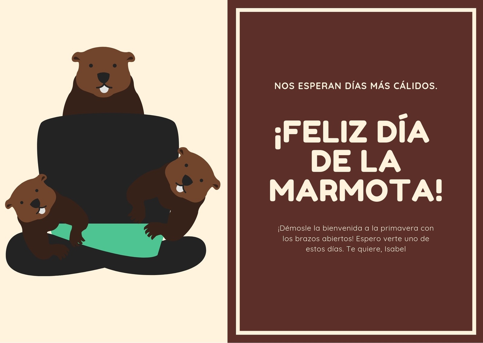 Free Custom Printable Groundhog Day Card Templates Canva