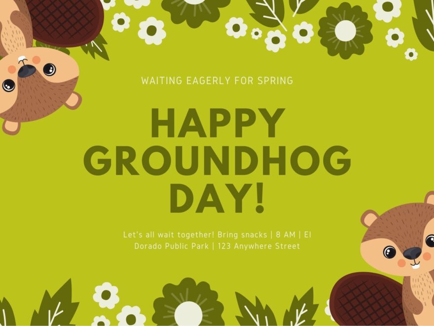 Free Custom Printable Groundhog Day Card Templates Canva