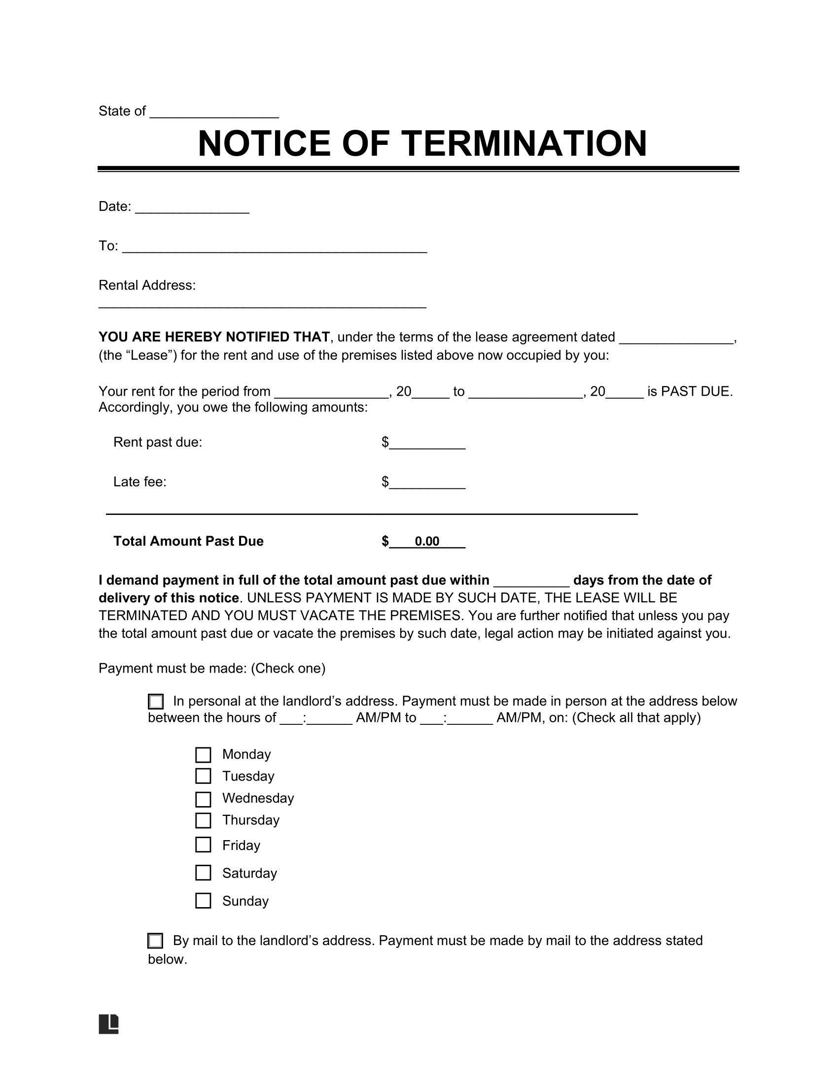 Free Eviction Notice Templates PDF Word Worksheets Library