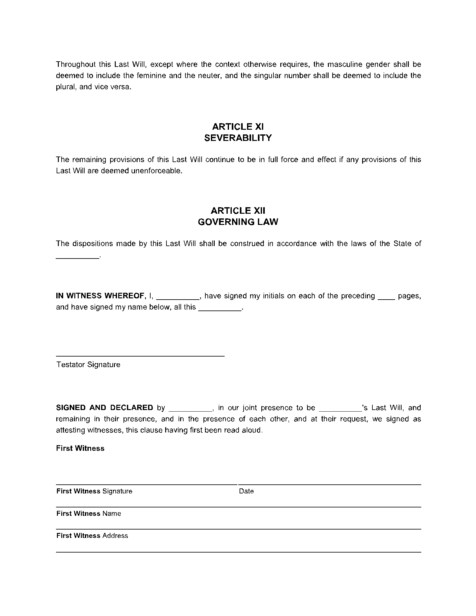 Free Illinois Last Will And Testament Form CocoSign
