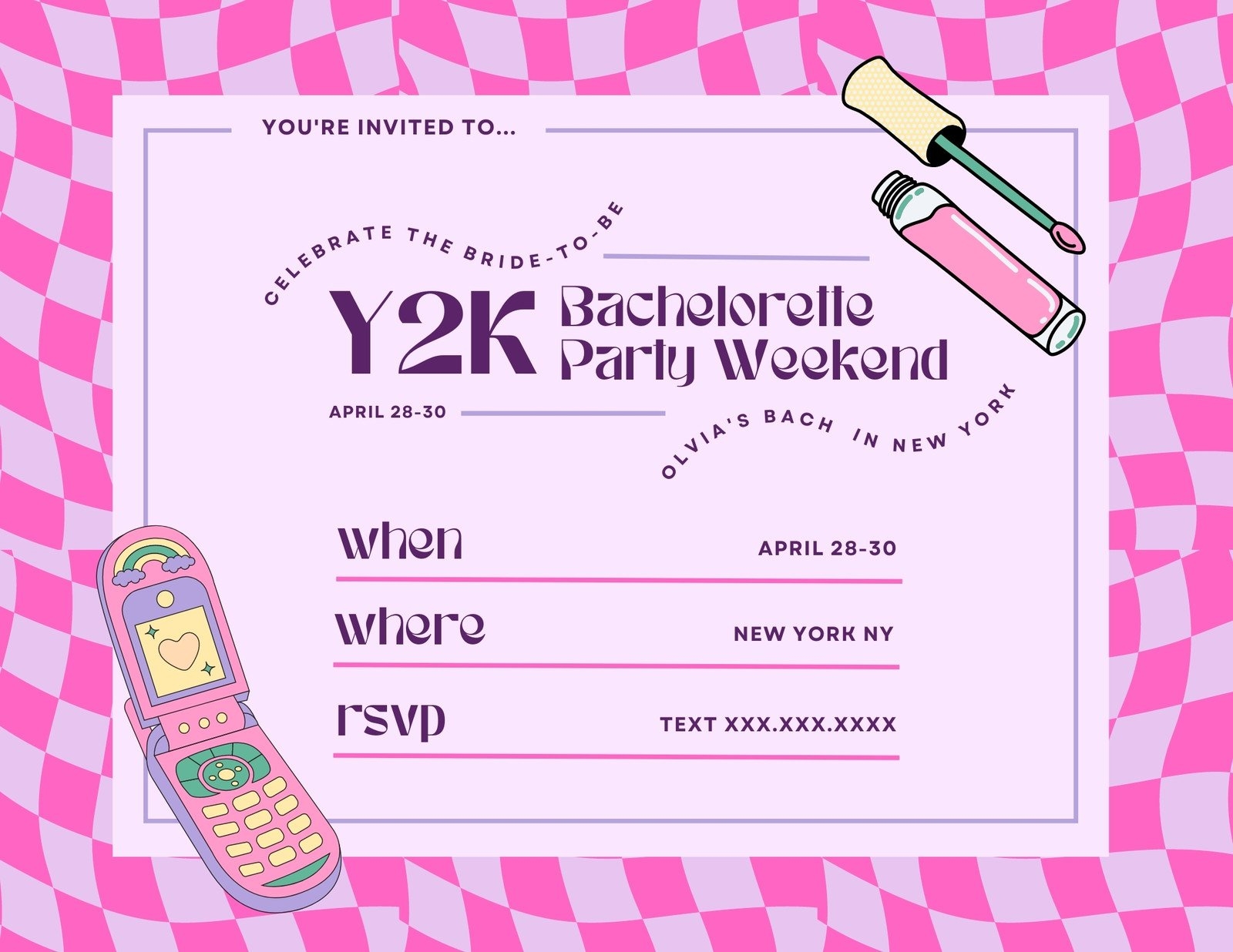 Free Printable Bachelorette Party Invitation Templates Canva