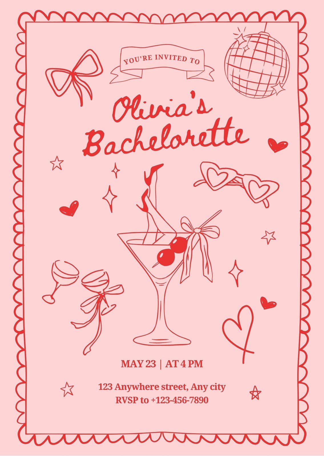 Free Printable Bachelorette Party Invitation Templates Canva